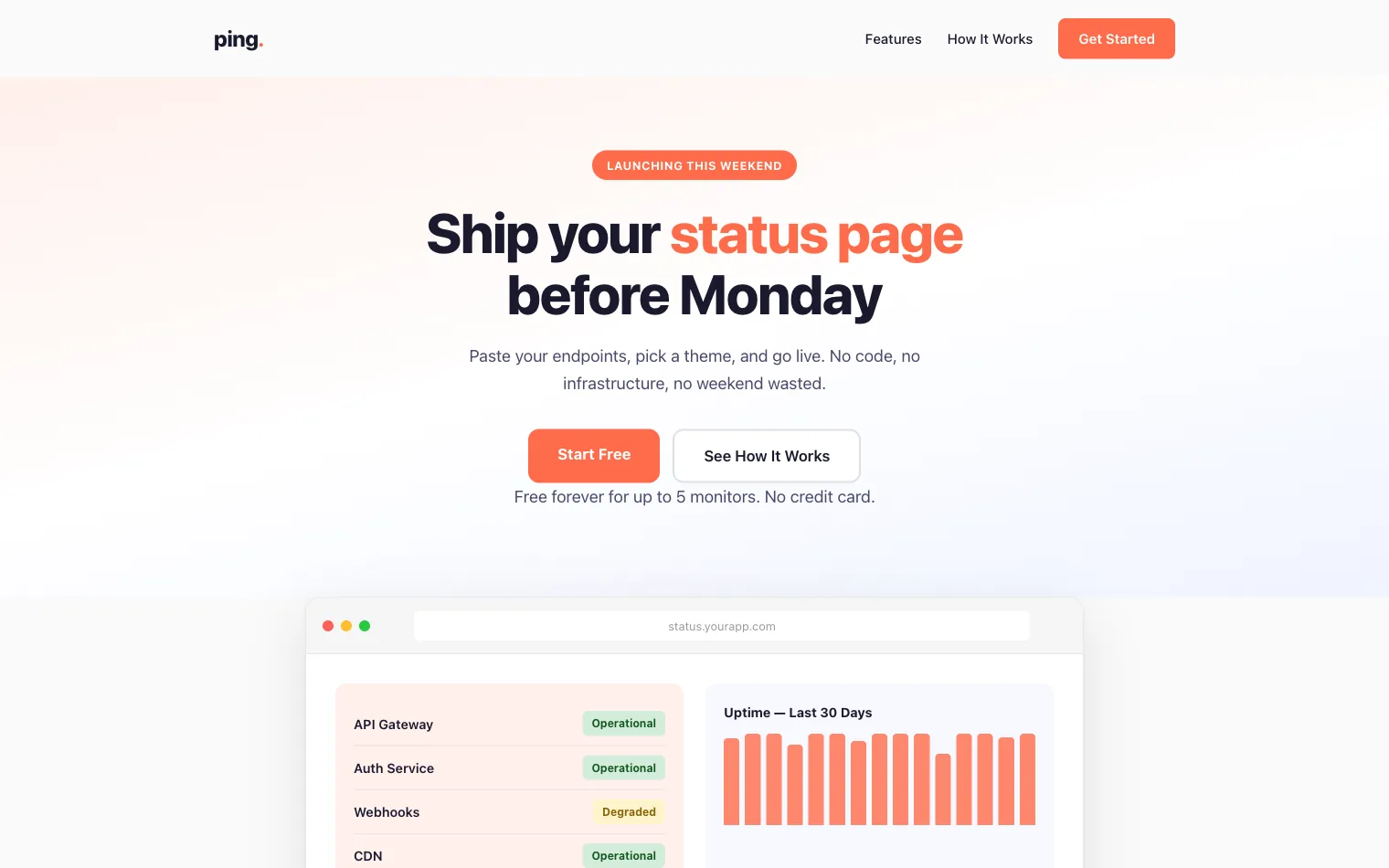 Launch Demo: A focused product-launch page for a small startup: one promise, one screenshot, one sign-up field.