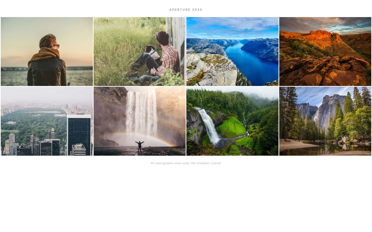 Studio 2025: A minimal photography portfolio. Full-bleed images, almost no interface, nothing between the work and the viewer.